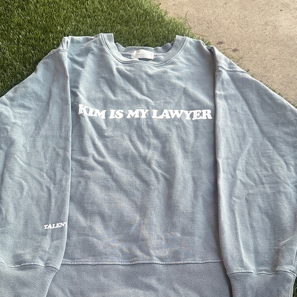 Talentless Gray Crewneck Sweater KIM IS MY LAWYER Women’s Size S/M - Picture 1 of 5